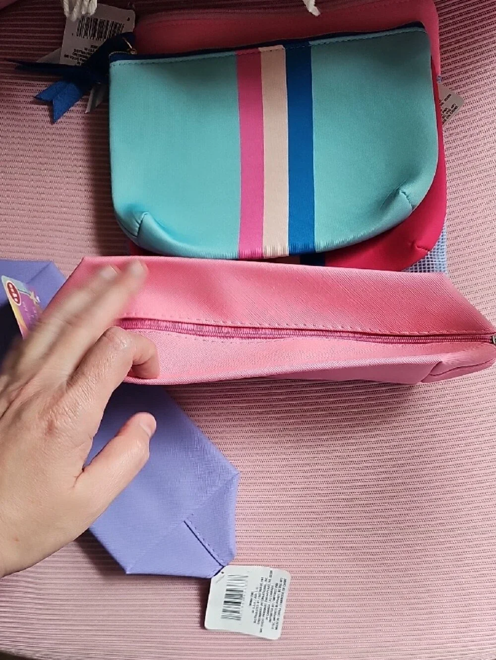 Colorful Pastel Pouch Set — Pink, Mint, Lavender